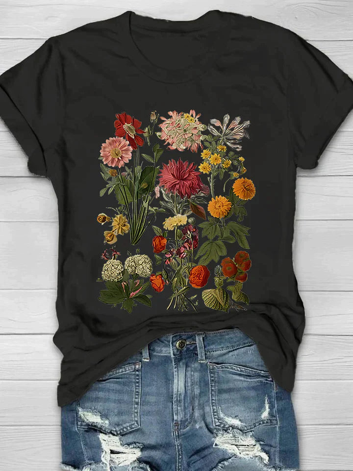 Lorelei Vintage dames t shirt met bloemenprint