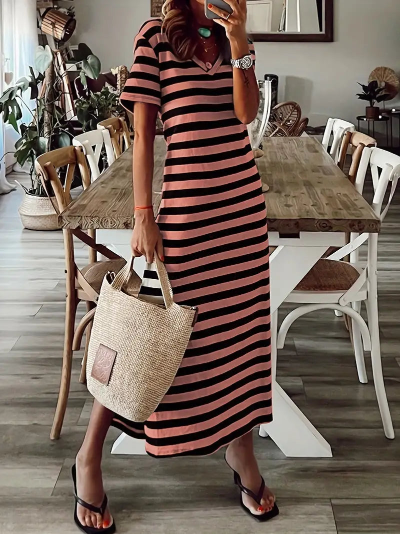 Celeste - Casual dress with striped pattern