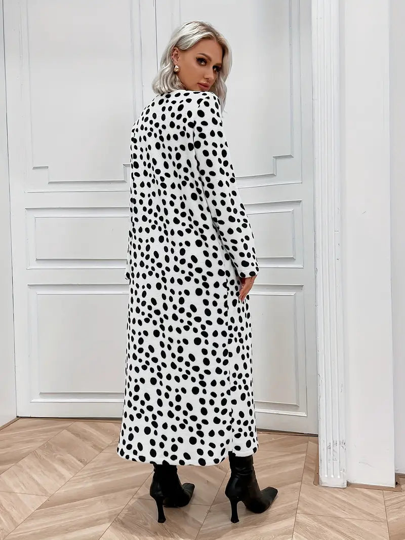 Clara - Dalmatiër Print Midi Lengte Cardigan