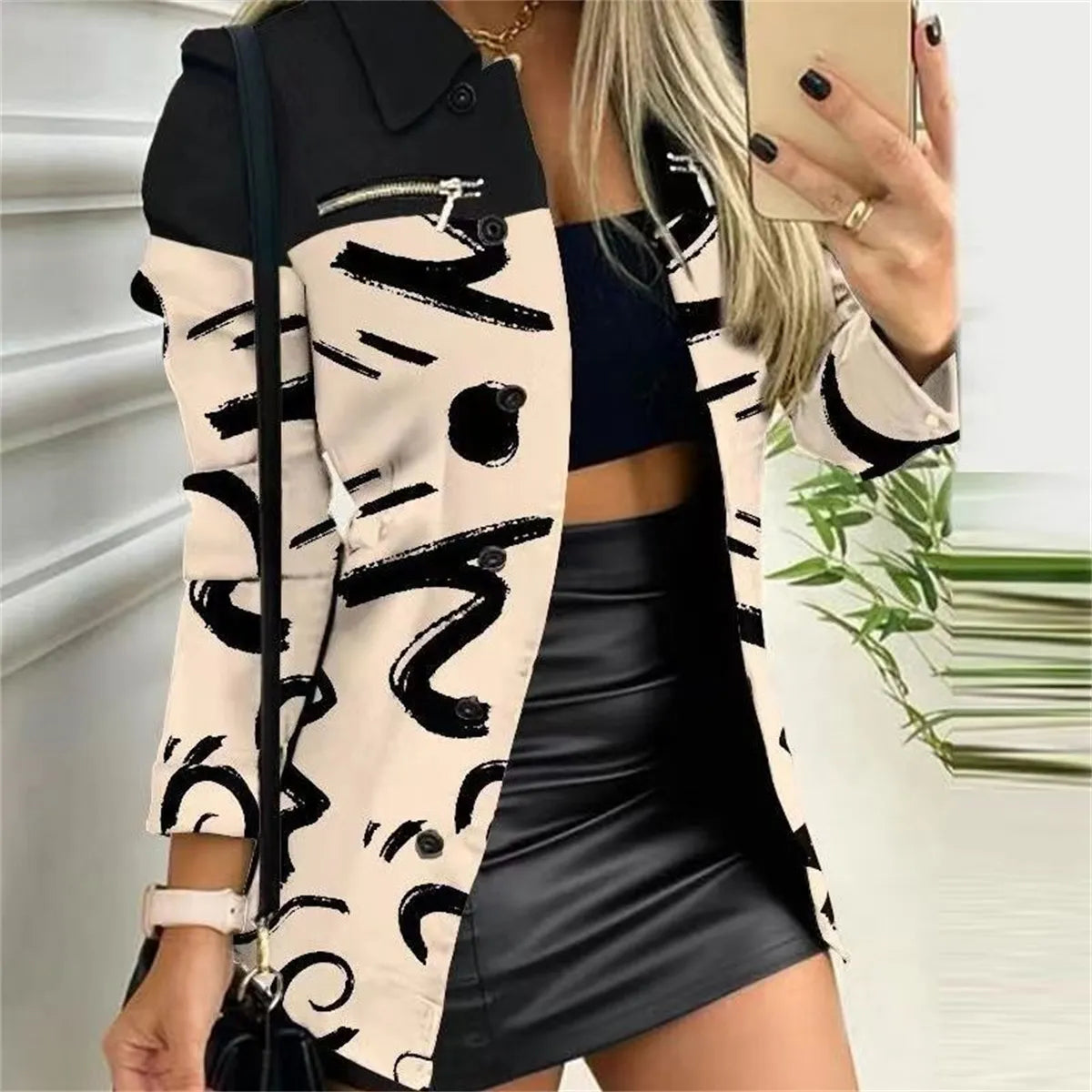 Alison - Single-breasted button-up blazer jacket