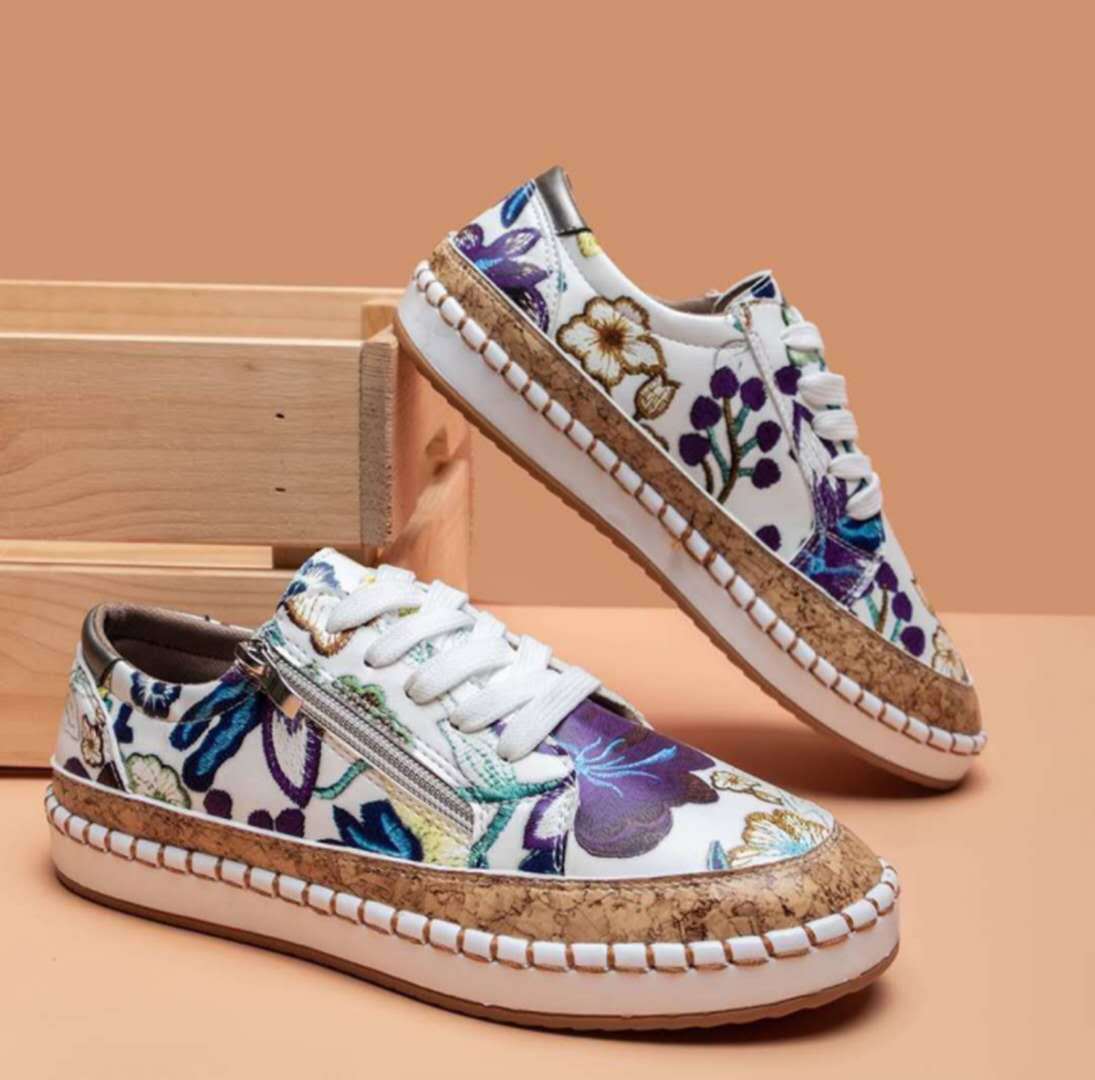 Daphne - Floral vulcanized shoes for women