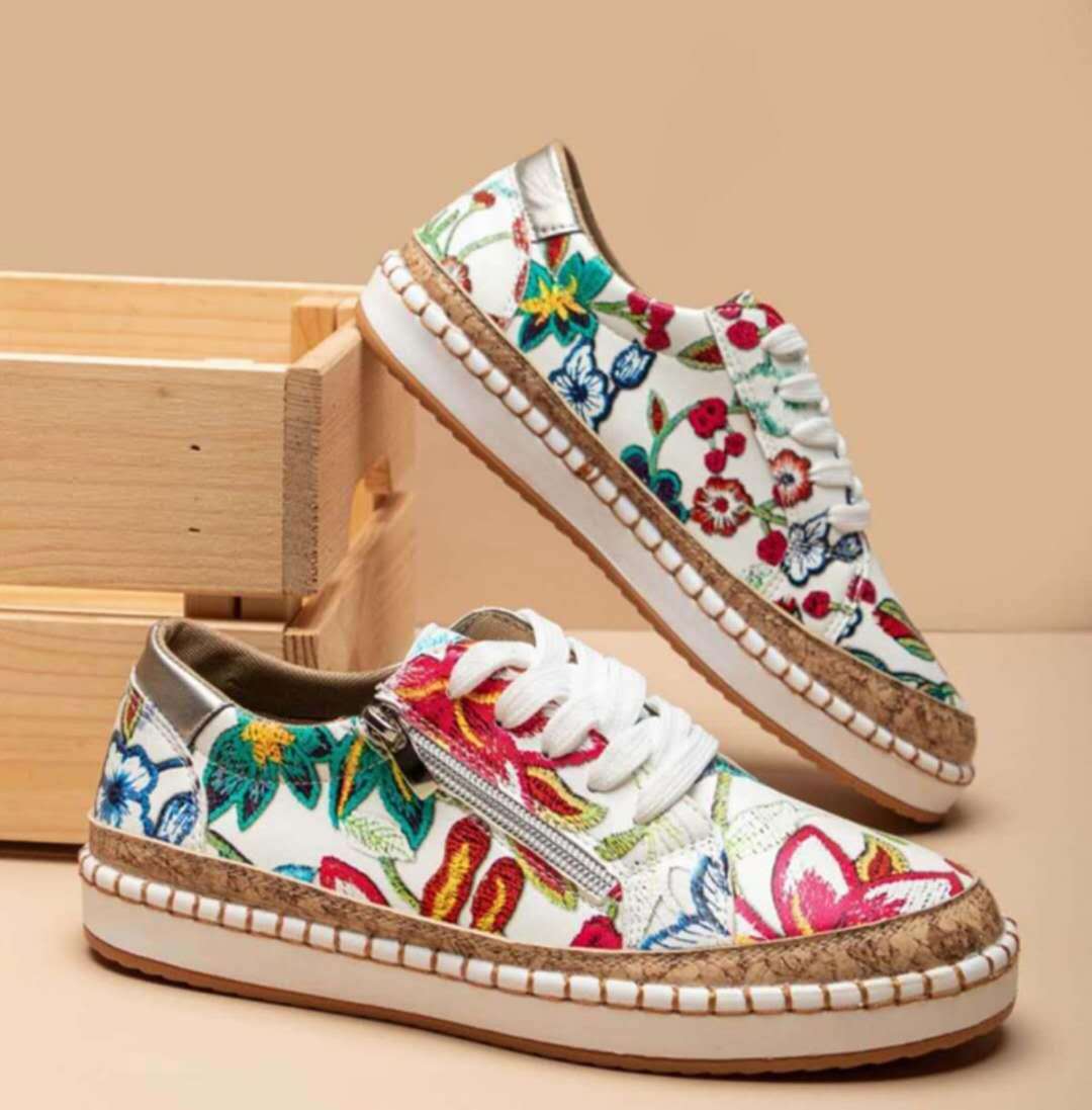 Daphne - Floral vulcanized shoes for women