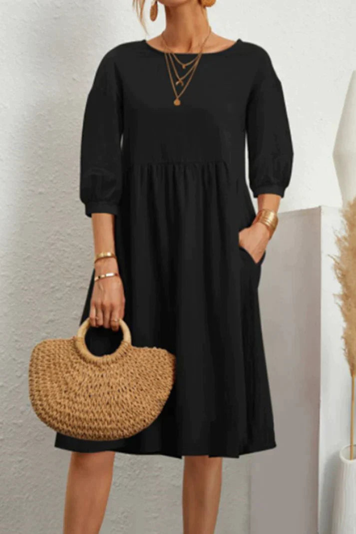 Kiara - Casual midi dress with 3/4 sleeves