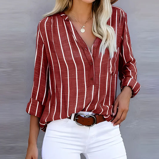 Vashni - Trendy striped women's blouse