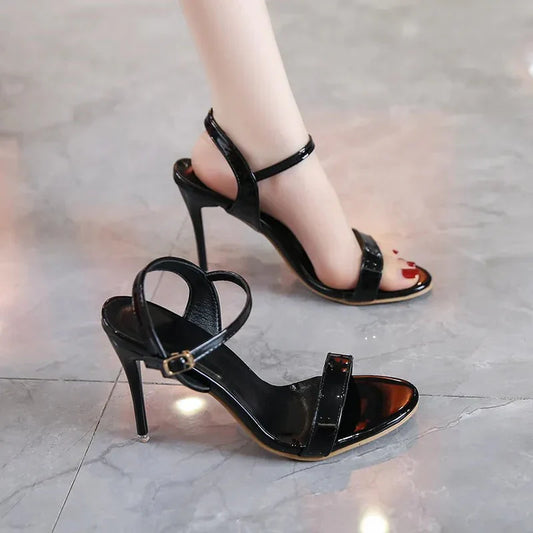 Caroline - High Heel Sandals with Ankle Strap and Open Toe