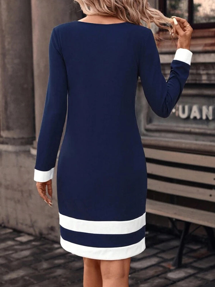 Emily - Fashionable knitted dress with long sleeves for women