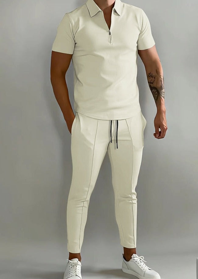 Luxurious 2-piece men's set with polo and joggers