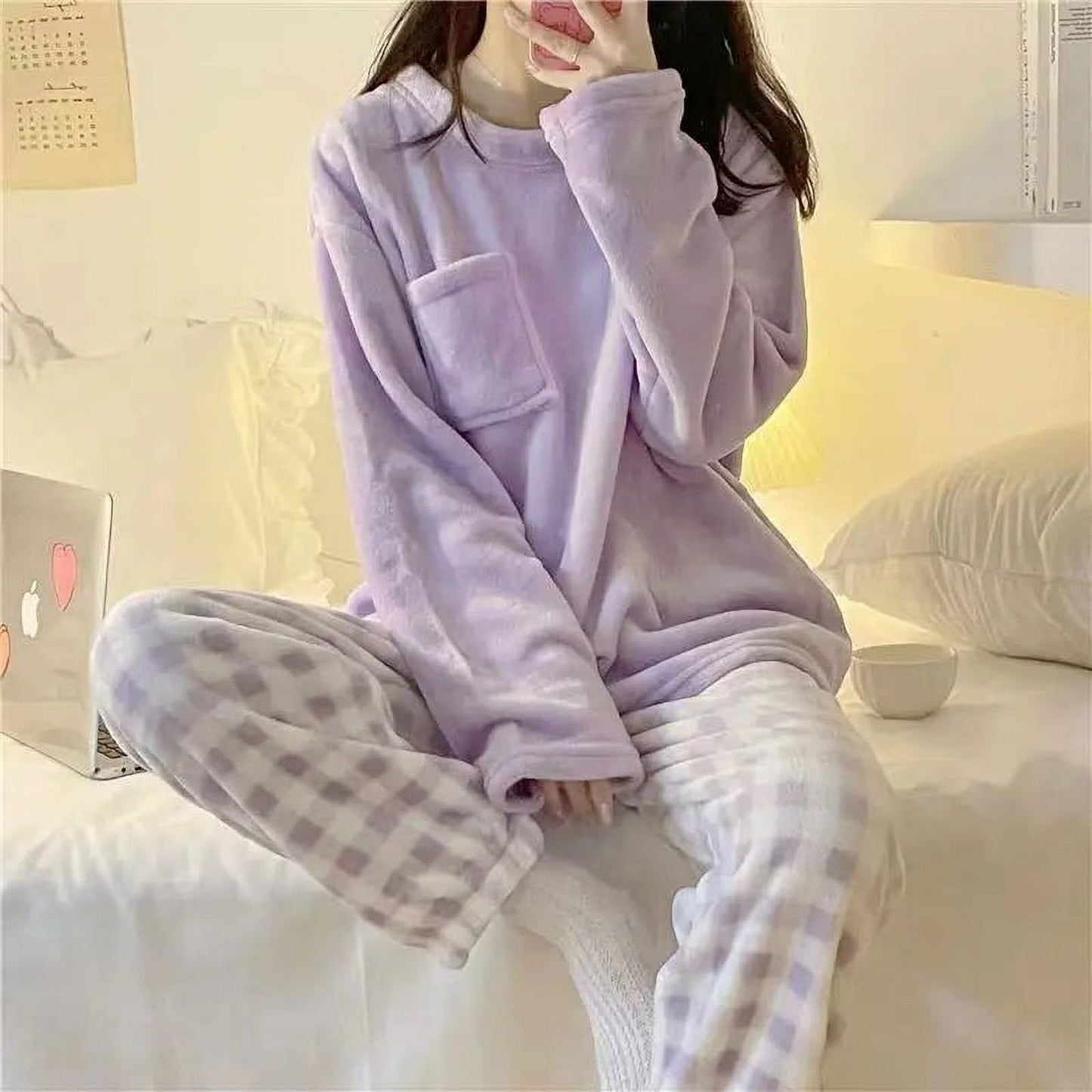 Dorothea - Soft fleece nightwear set for women