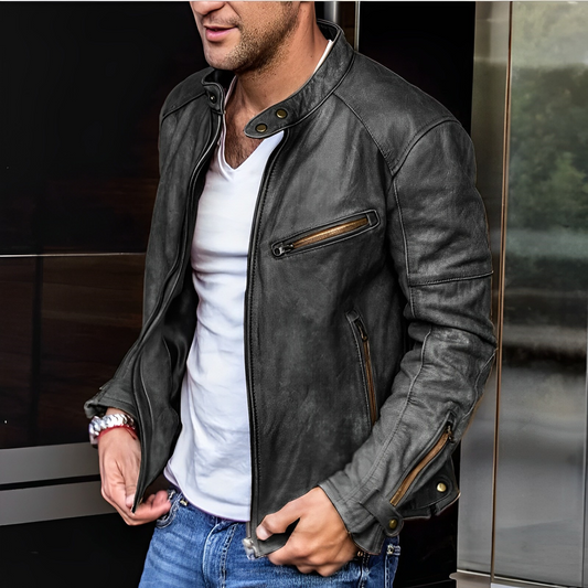 Elegant leather jacket for all seasons - Dalton