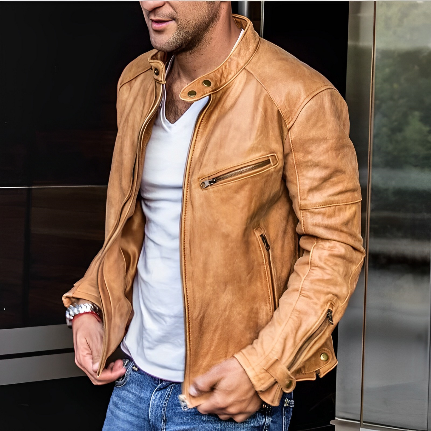 Elegant leather jacket for all seasons - Dalton