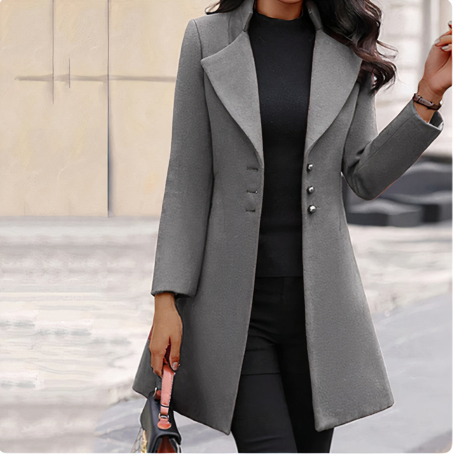 Long sleeve wool coat- Hadley