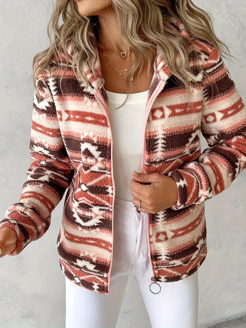 Marla - Aztec pattern coat for fall and winter