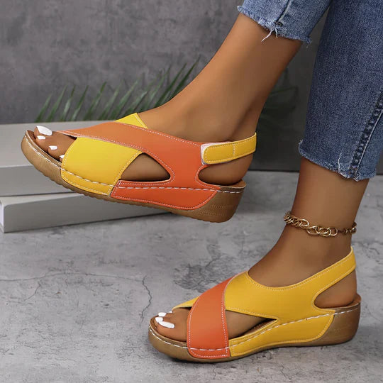 Mabel - Women's sandals with contrasting wedge heel