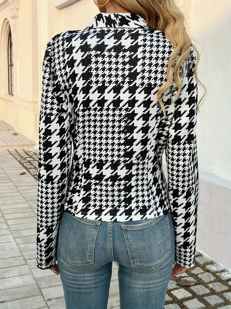 Margot - Open houndstooth coat