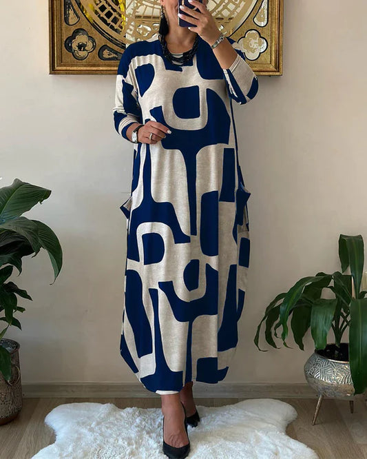 Eudora - Printed Long Sleeve Dress