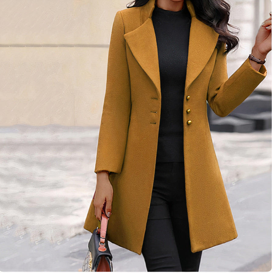 Long sleeve wool coat- Hadley