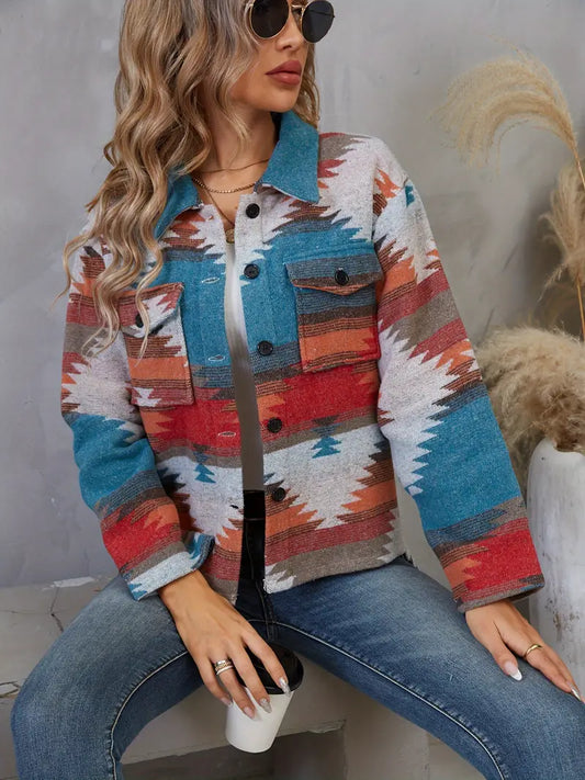 Abigail - Aztec Print Knotted Jacket