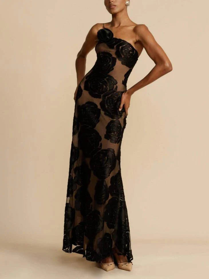 Lucille - Elegant long rose dress