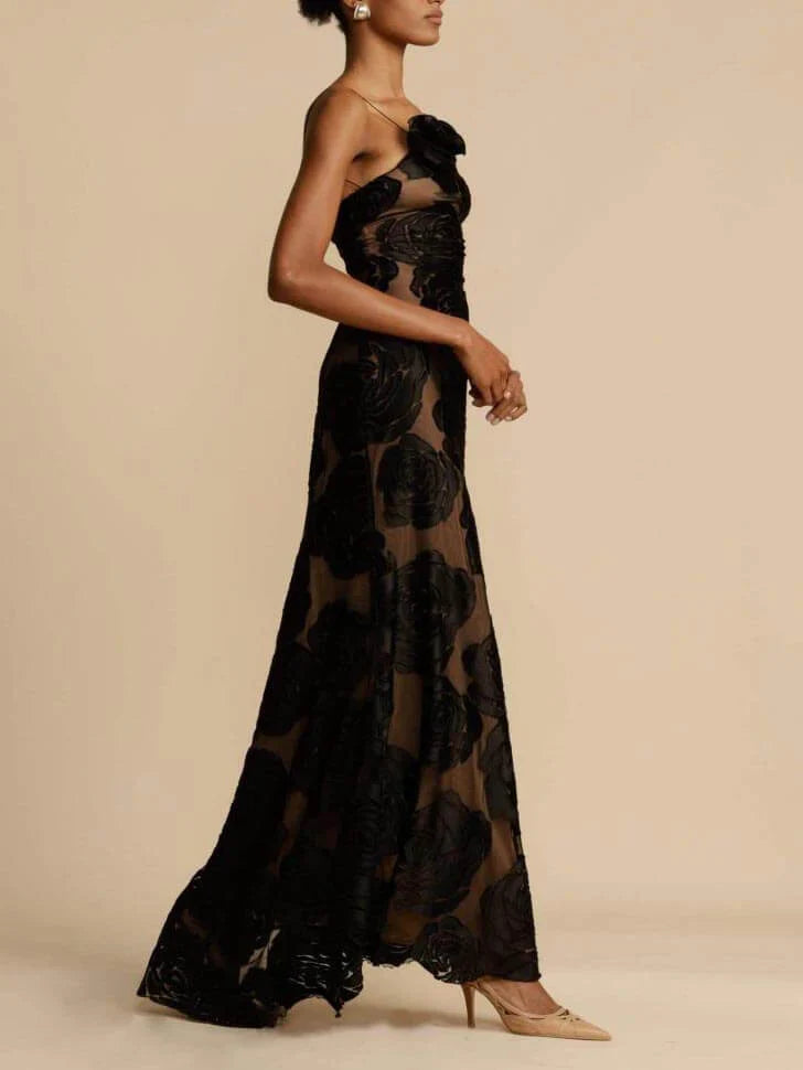 Lucille - Elegant long rose dress