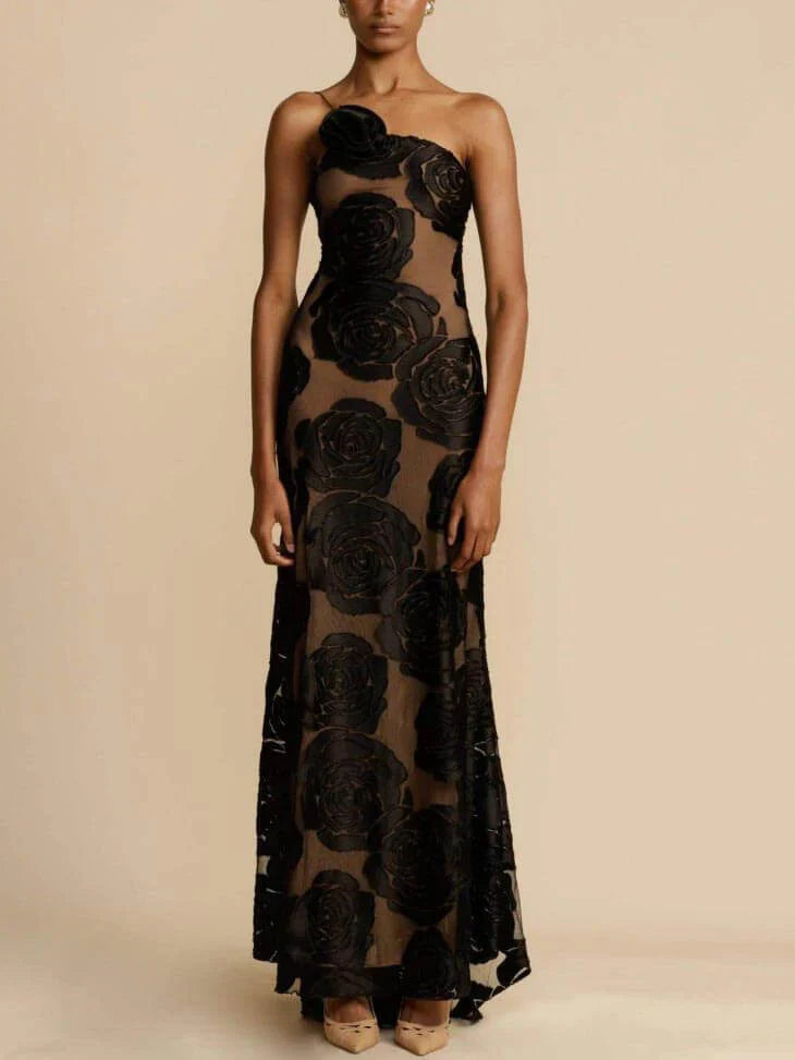 Lucille - Elegant long rose dress