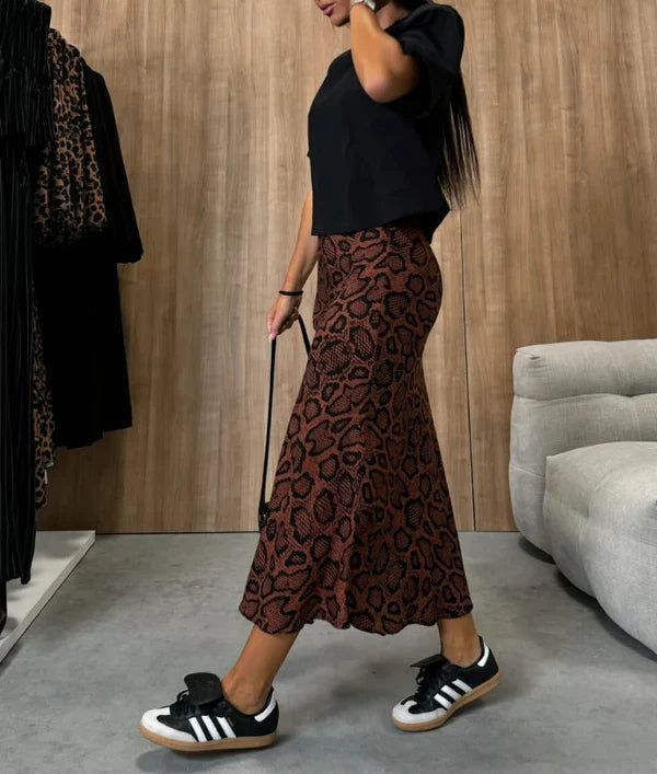 Barbara - Animal Print High Waist Slimming Skirt