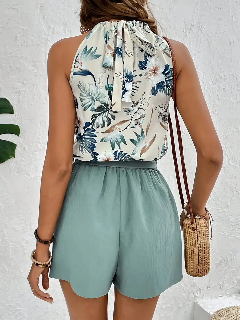 Lily - Two-piece set with tropical print