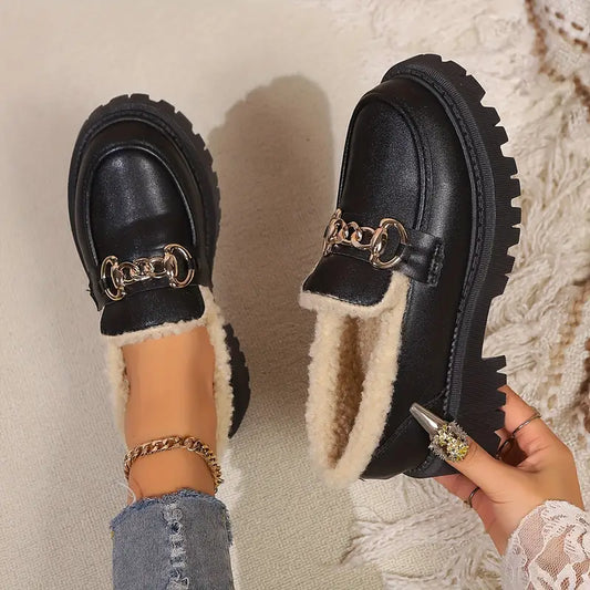 Anita - Stylish cotton chain loafers for women