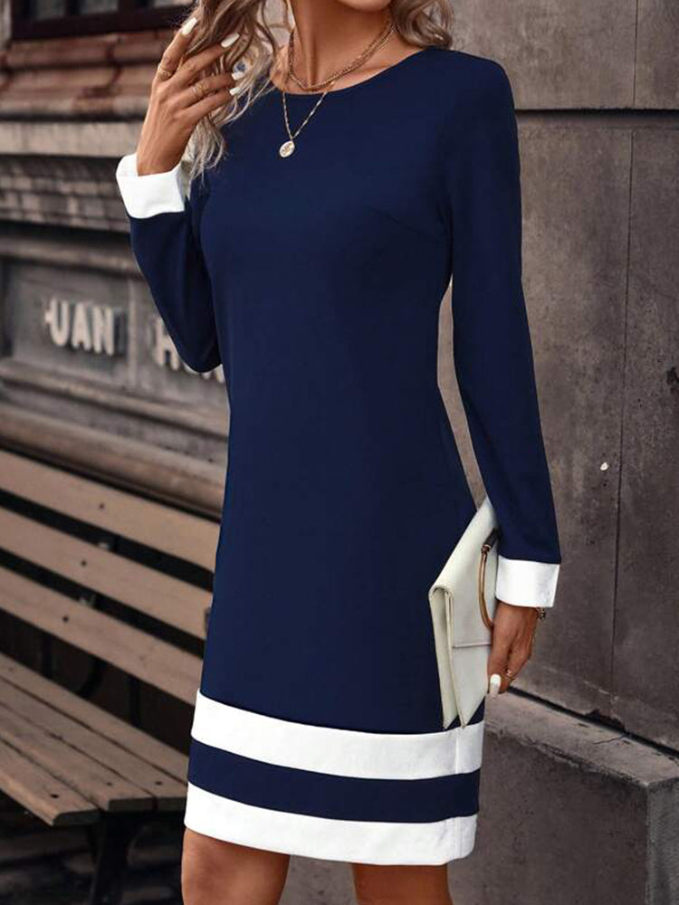 Emily - Fashionable knitted dress with long sleeves for women