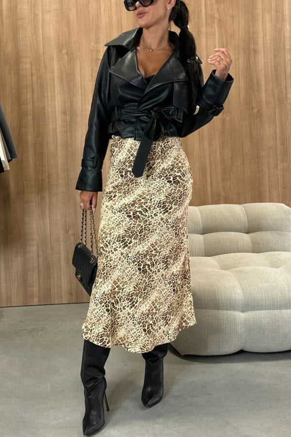 Barbara - Animal Print High Waist Slimming Skirt