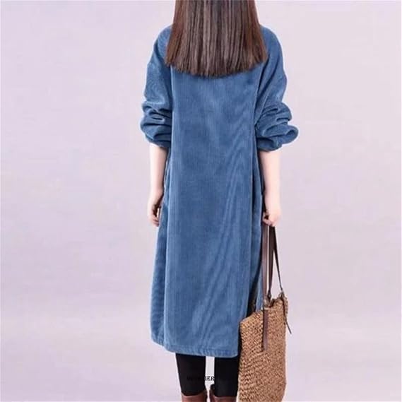 Annabelle - Corduroy winter dress with long sleeves