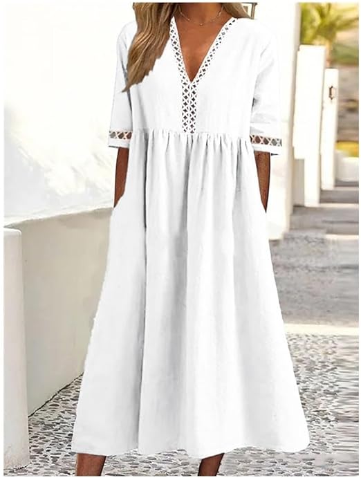 Bridget - Robe en coton et lin