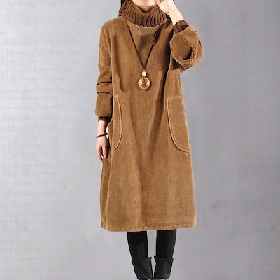 Annabelle - Corduroy winter dress with long sleeves