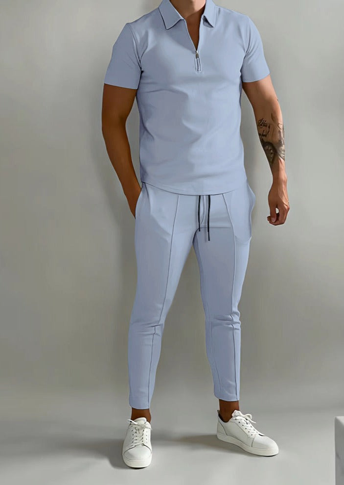 Luxurious 2-piece men's set with polo and joggers