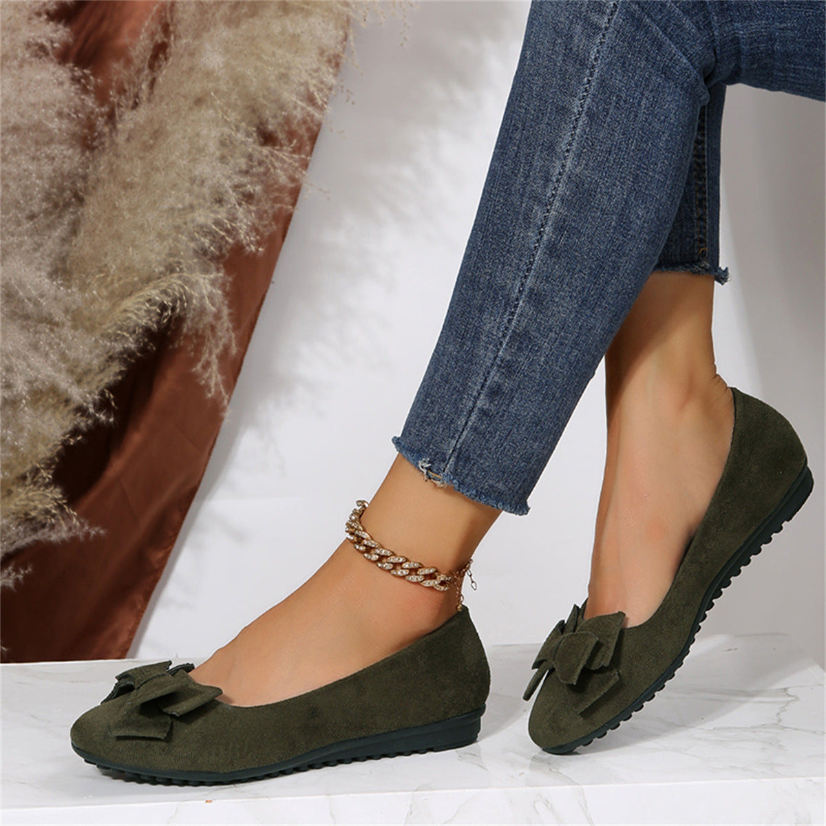 Daisy - Orthopedic flat shoes with bow