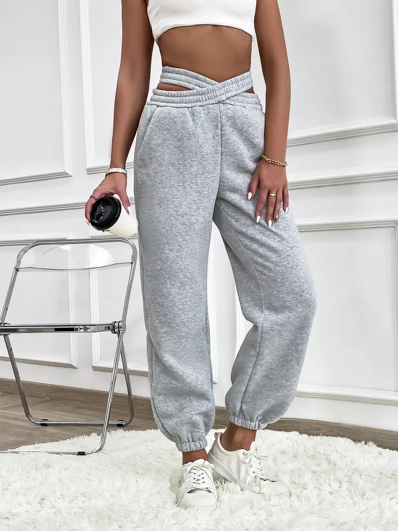 Joycie - Pantalon de jogging élégant en maille unie pour femme