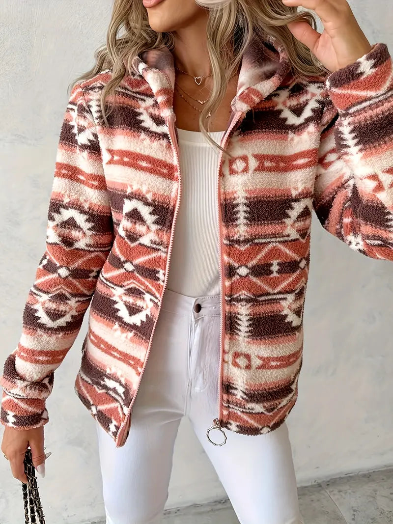 Marla - Aztec pattern coat for fall and winter