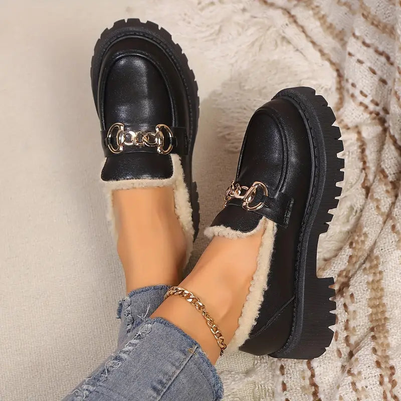 Anita - Stylish cotton chain loafers for women