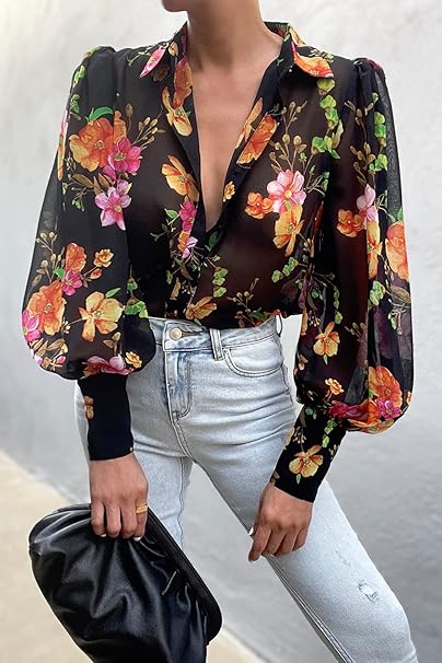 Danica - Elegante top met bloemenprint