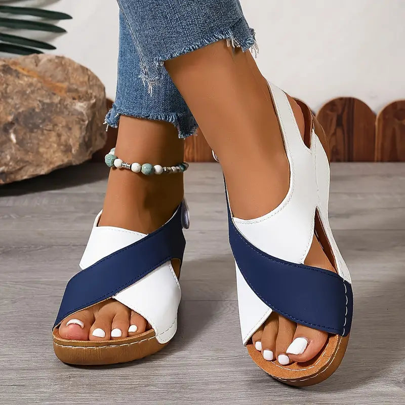 Mabel - Women's sandals with contrasting wedge heel