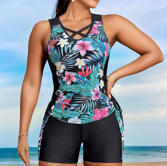 Arabella - Tropical floral pattern swim set