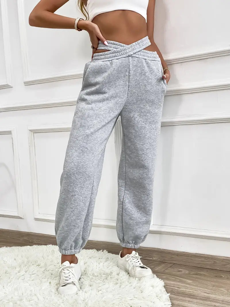 Joycie - Pantalon de jogging élégant en maille unie pour femme