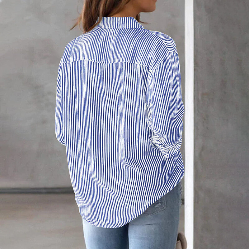 Alison - Elegant Striped Office Top for Women