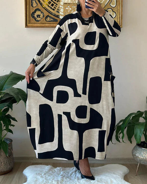 Eudora - Printed Long Sleeve Dress