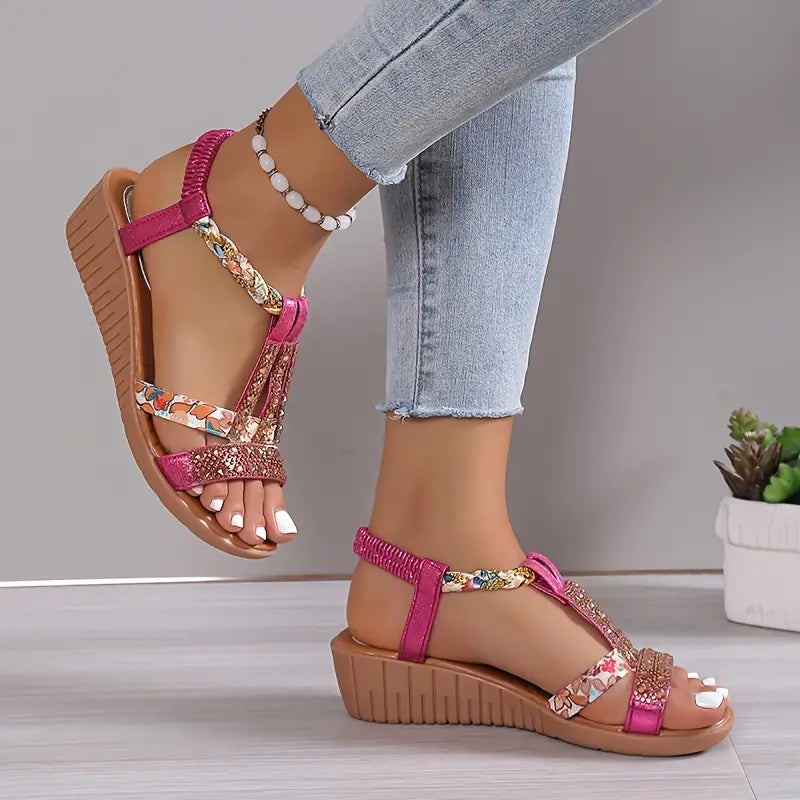 Sophia - Women's Sandals with Rhinestone Pattern