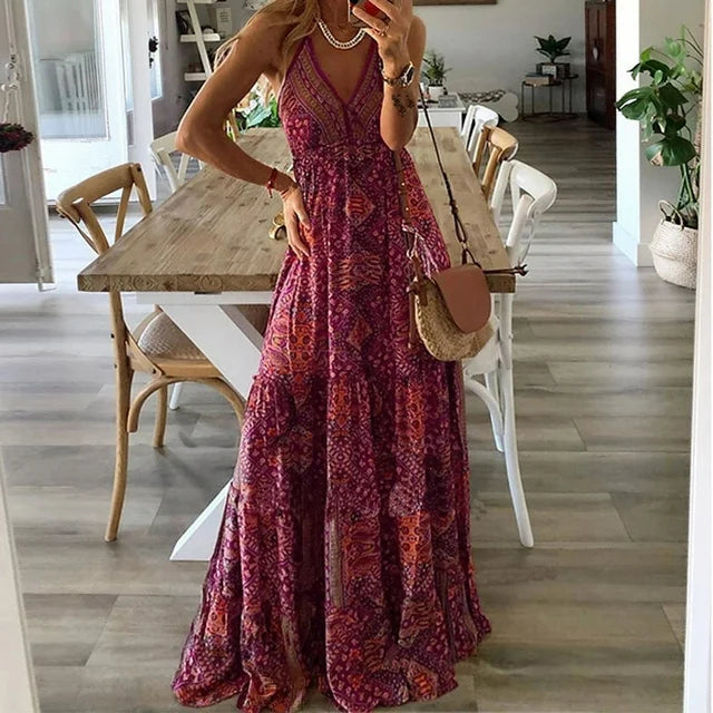 Harriet - Maxi-jurk met boho-print