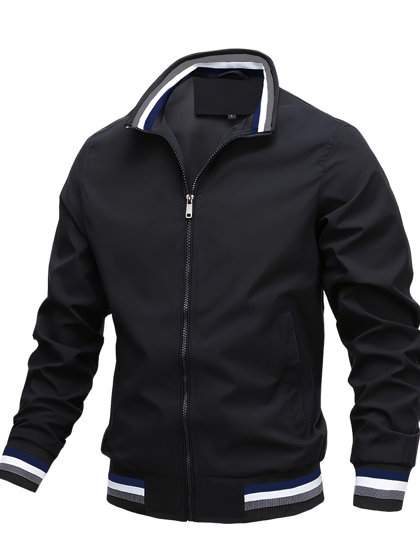 Casual Jacket - Solid Color - Polyester - Perfect for Fall and Winter