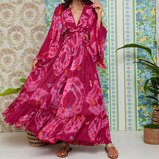 Dahlia - Robe élégante à motifs floraux pour femme