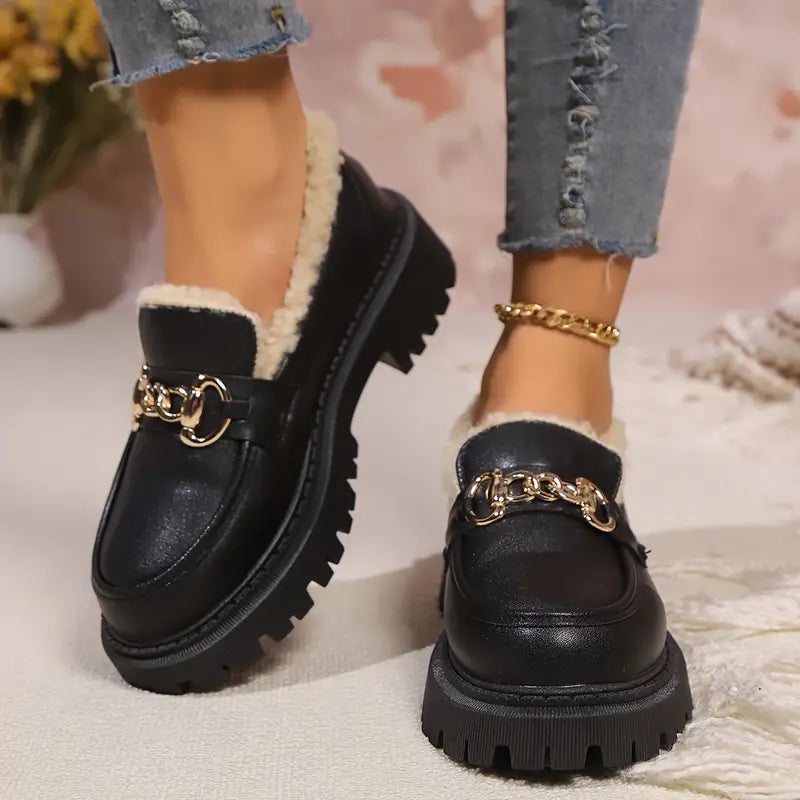 Anita - Stylish cotton chain loafers for women