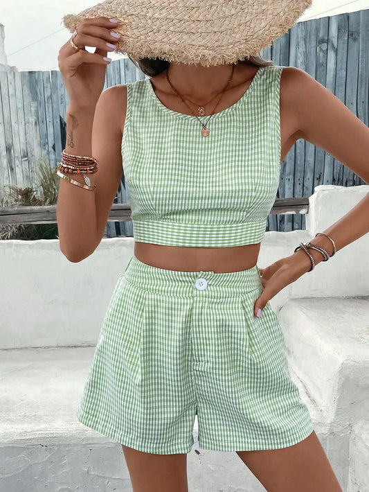 Diana - Two Piece Checked Outfits for Women