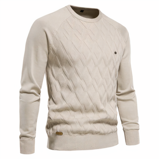 Men's Checked Knitted Sweater - Adam